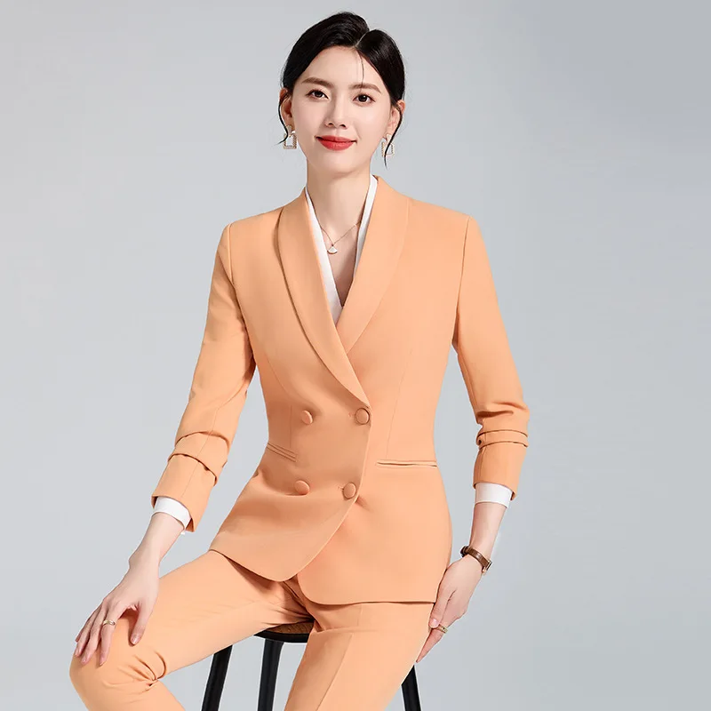 Blue Business Suit Women2024Autumn New Goddess Temperament Workplace Temperament Leisure Fashion Tailored Suit Coat