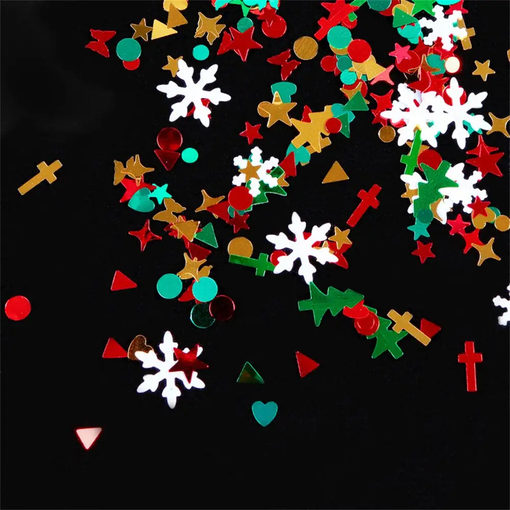 Outils de manucure flocons d'ongles flocons de neige tranches flocon de neige paillettes d'ongles arbre de noël paillettes d'ongles bricolage décorations d'art d'ongle