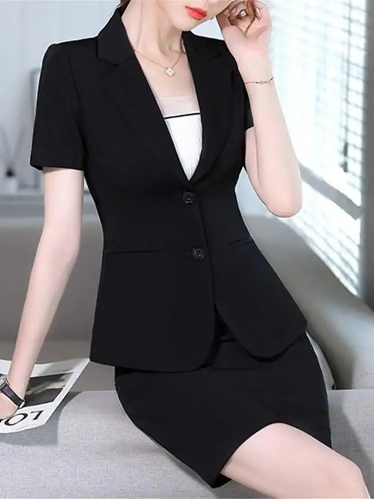 

Bla ort Sve Suit Jaet for Women Slim Fit Thin Workwear Profional Managerial Office orm Summer Cleanfit Sle
