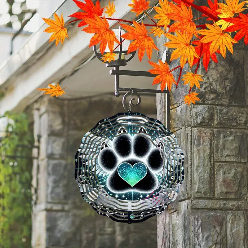 CIFBUY 2D Boho Angel Wings Wind Chime Metal Spinner with 360 Rotating Hook Colorful Glass Hanging Ornament for Garden Patio Outd