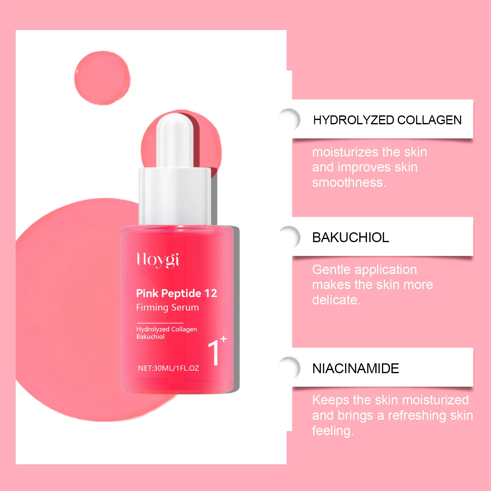 HOYGI Niacinamide hydratant sérum pour le visage estompe mélanine éclaircissante réduire les taches foncées même le teint de la peau rajeunissement soin Essence