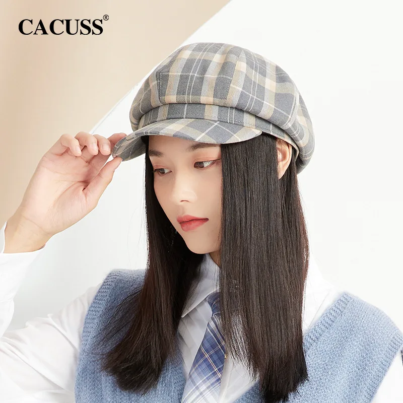 Hat British Retro Plaid Beret Female Autumn Winter Fashion Korean Version Trend Travel Japanese Lovely Lolita Student Beret