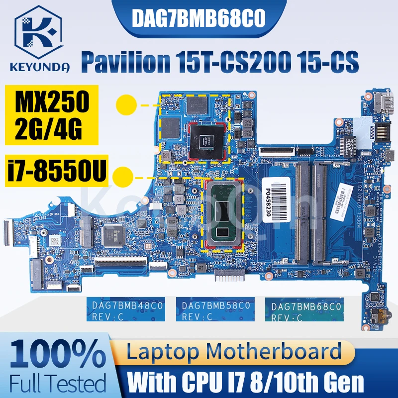 placa mae do portatil para o pavilhao de hp g7bd 15t cs 15 cs mainboard do portatil dag7bmb48c0 dag7bmb58c0 dag7bmb68c0 i5 i7 mx250 2g 4g 01