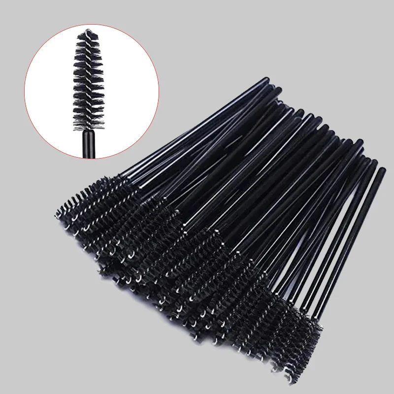 50pcs Disposable Eyelash Brushes Eyelashes Extension Tools Eyebrow Brush Mascara Wands Applicator Spoolers Makeup Tools