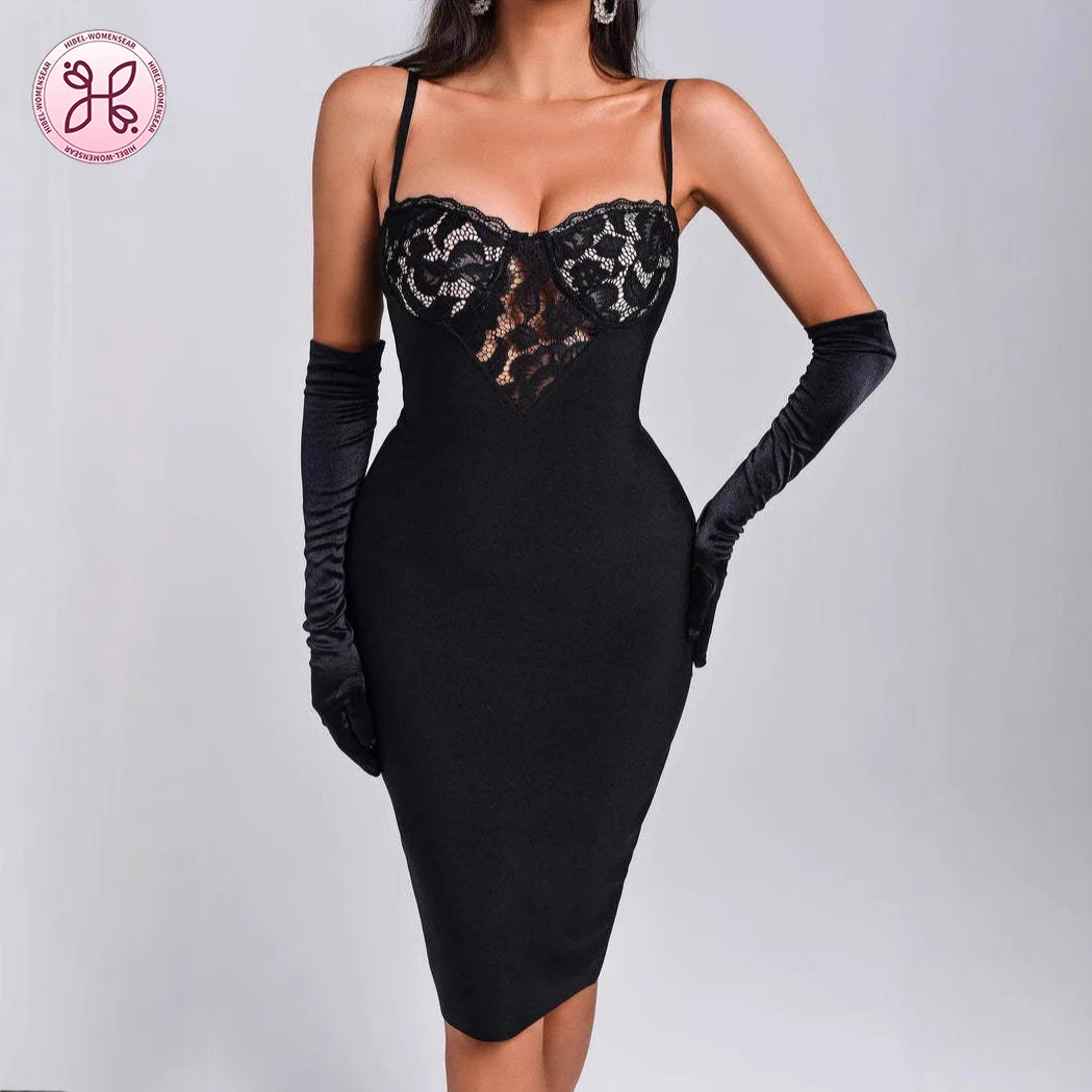 

Sexy Lace Bandage Dress - Strapless Bodycon Gown (Women's Elegant Evening & Party Wear)