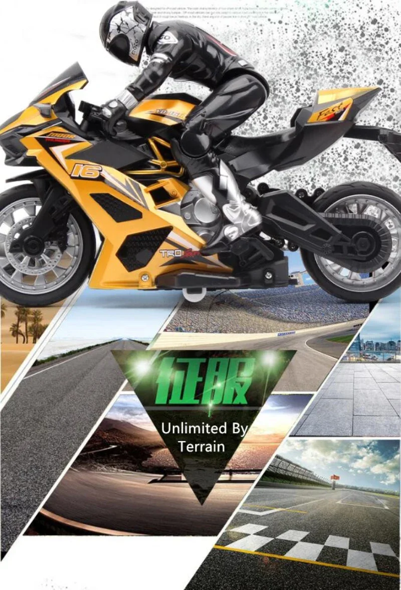 RC stunt motorcycl 2.4GHz 3D Rotation Flips drift stunt motorbike electric remote control Racing drift Car with flash light