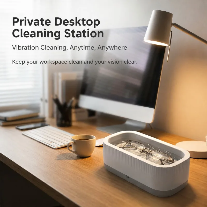 Multifunctional Mini Household Ultrasonic Cleaner Portable Eyeglasses Cleaning Machine for Watches Jewelry Dentures Contact Lens