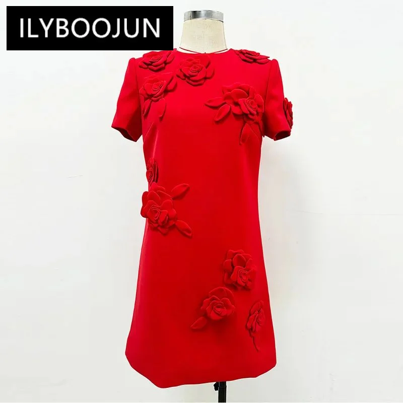 

Brand Autumn Europen Style Lady Flowers Short Sleeve O-neck Casual Wear Women Vintage Solid Mini Dress