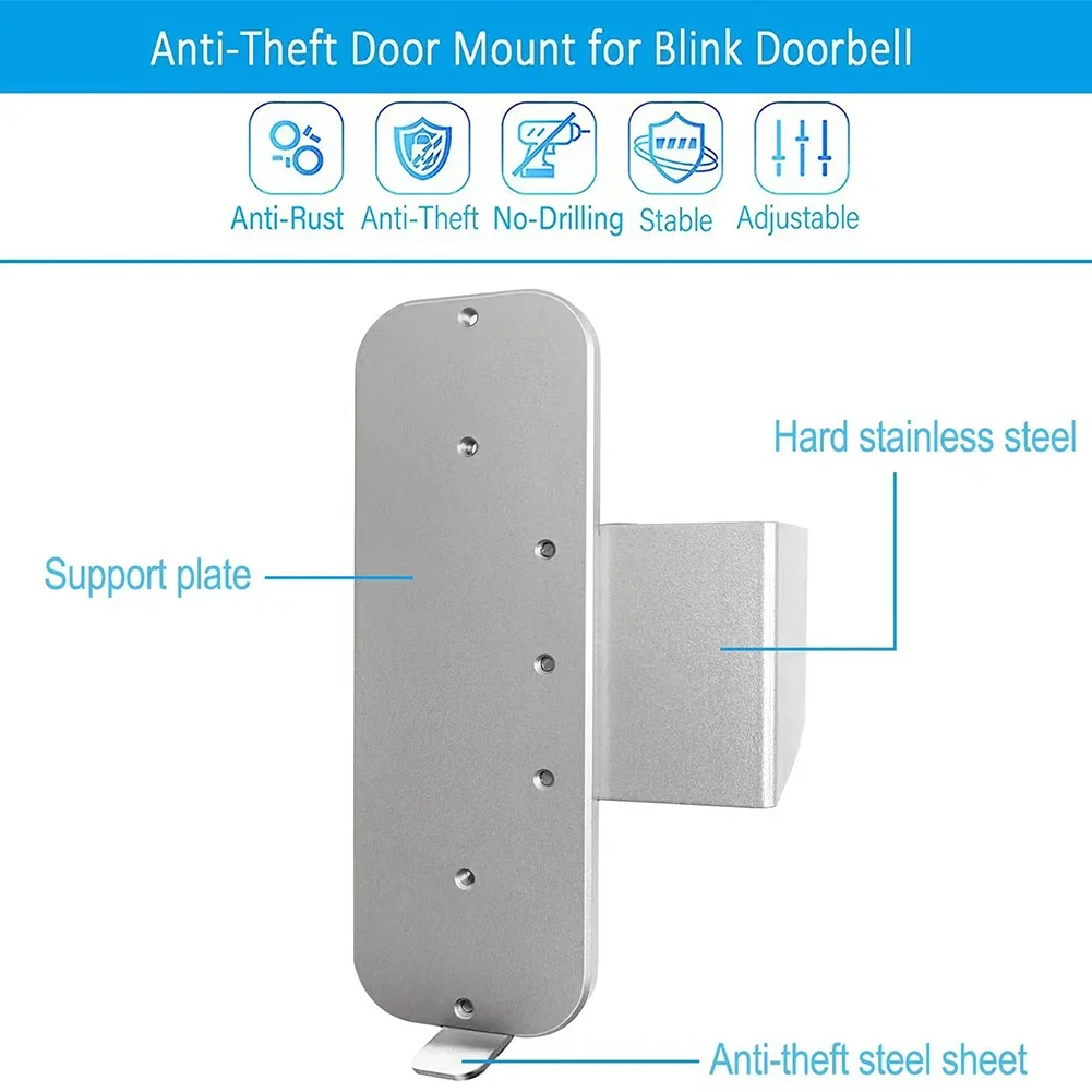 Fits Most Doors Doorbell Mount Black/Silver Easy Installation No Drilling Required Securely Affordable Brand New