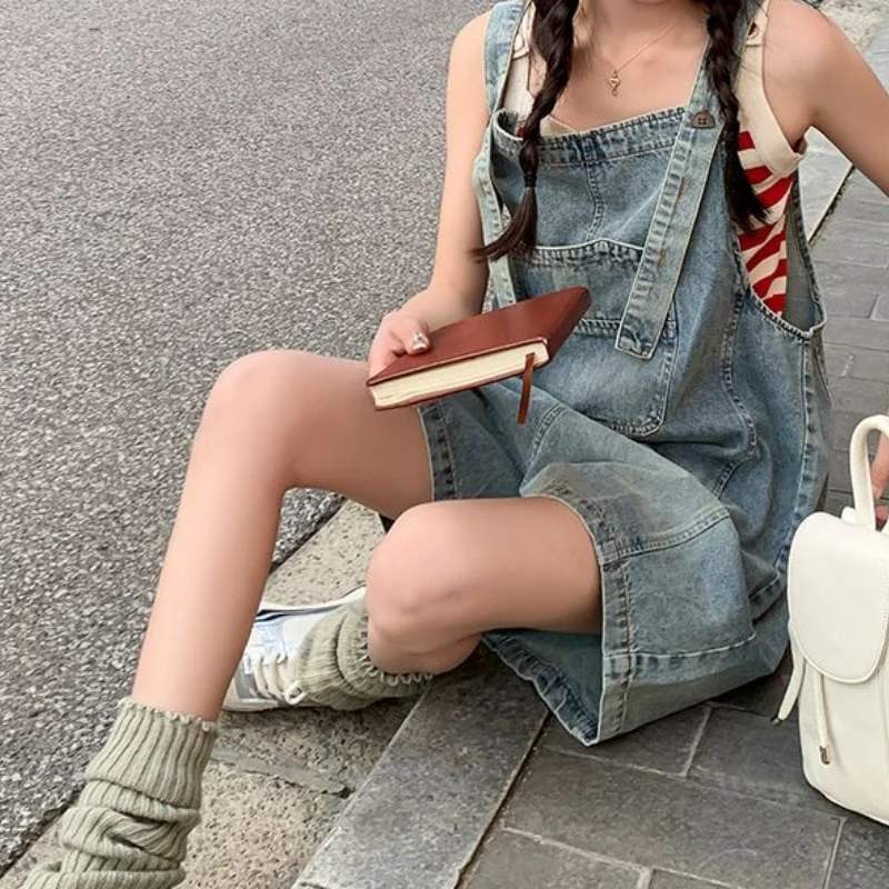 Cowboy Overalls Women's 2026 Summer New Loose Temperament Retro Age Reducing Western-style Jumpsuit Shorts