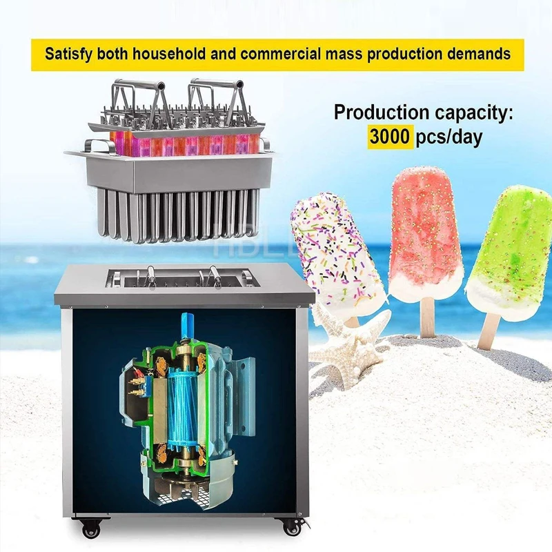 

Gray Stainless Steel Multi Functional Small Commercial Popsicle Making Machine Ice Pop Maker for Business Use