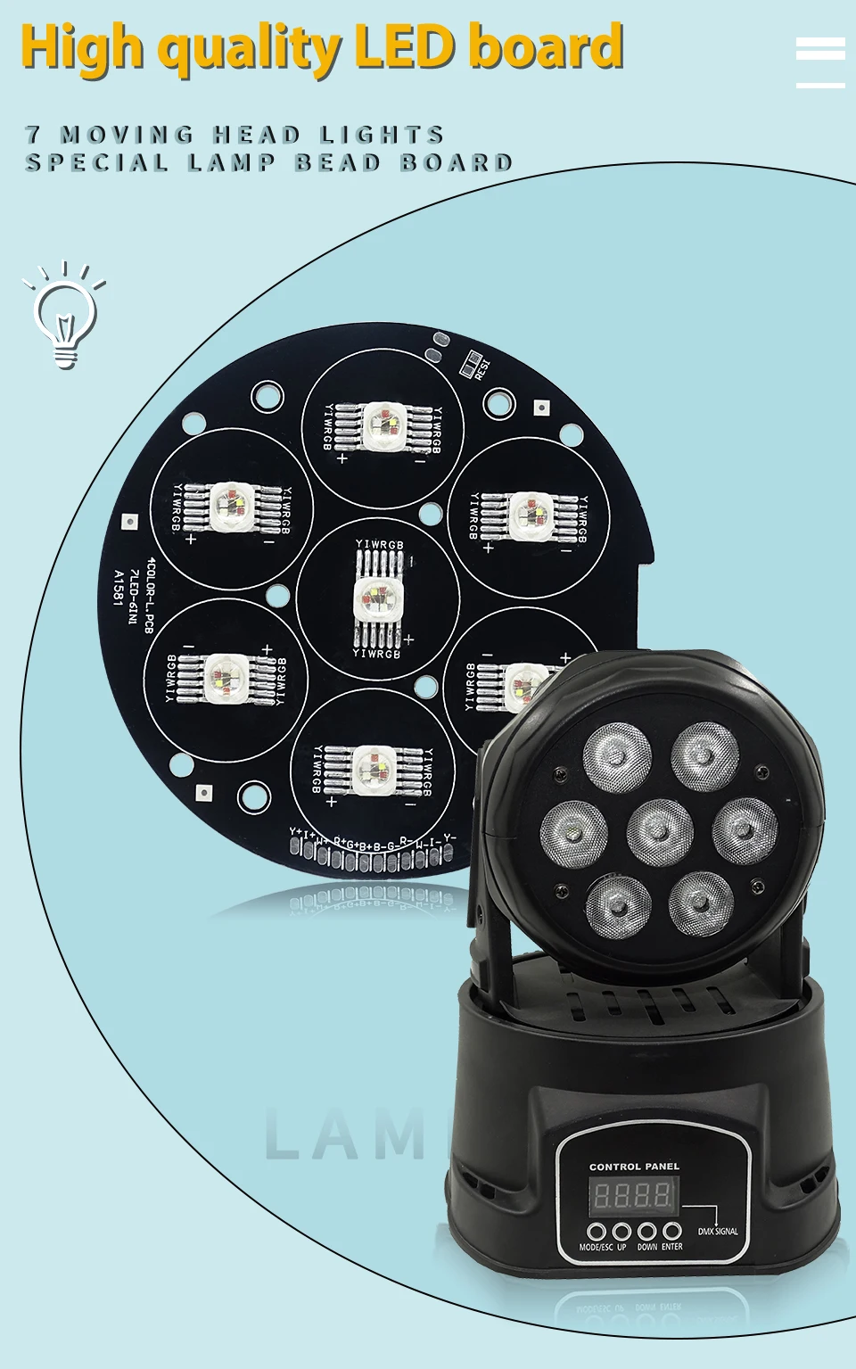 Ersatzteile 7x12w RGBW/7x18w RGBWAUV Moving Head Licht LED Board Bühnenlicht Zubehör – Detail 1