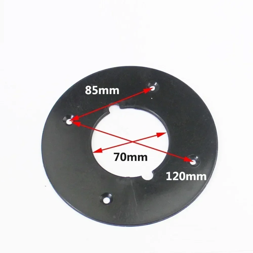 Base plástica multifuncional do roteador elétrico da forma do círculo preto para a máquina de gravura dos modelos da placa de base 3612 3612C