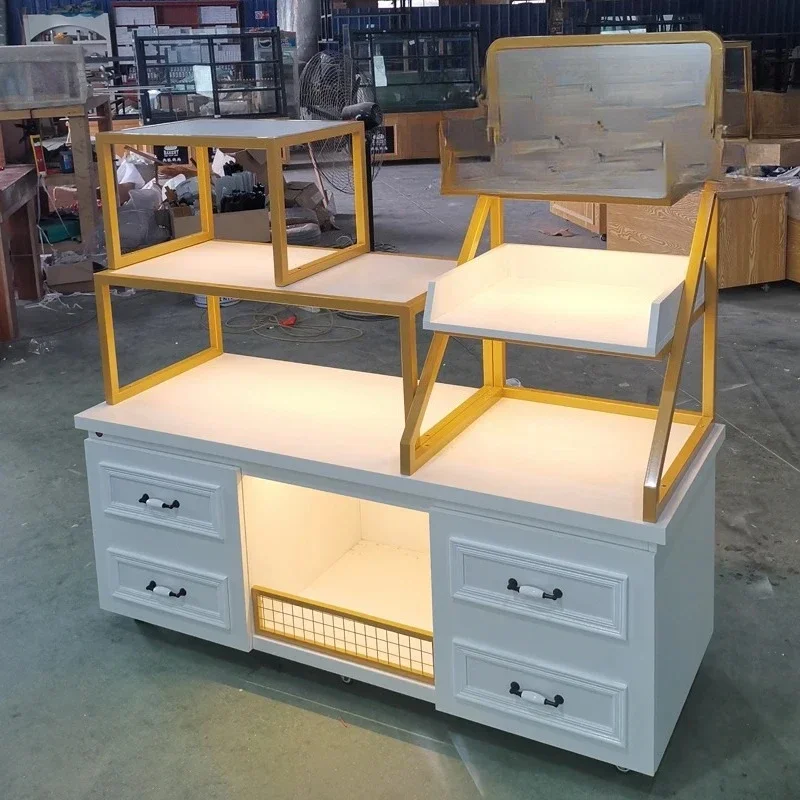 Wrought iron bread cabinet side biscuit cabinet display dry point cabinet toast exhibition counter baking window shelf