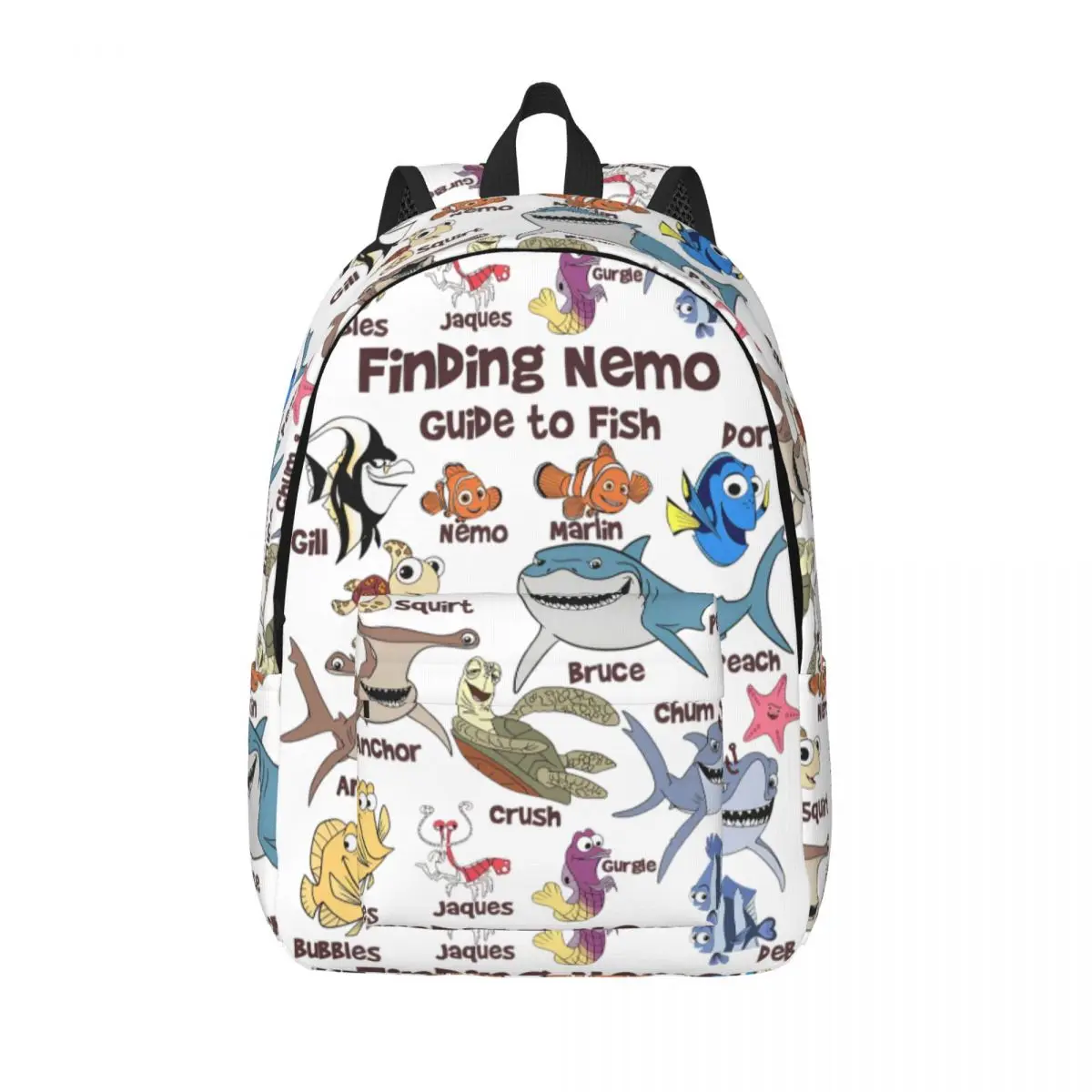 

Рюкзак Finding Nemo Squad Fish Guide для мужчин, женщин, подростков, школьников, для работы, повседневный, для ноутбука, компьютера, холщовый, спортивный