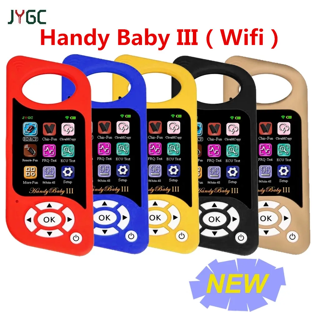 JYGC Handy Baby3 Auto Key Tool do kopiarek 4D/46/48/G/King Chip z czerwonym chipem i bezpłatnym 96-bitowym 48-funkcyjnym wielojęzycznym trybem Wi-Fi