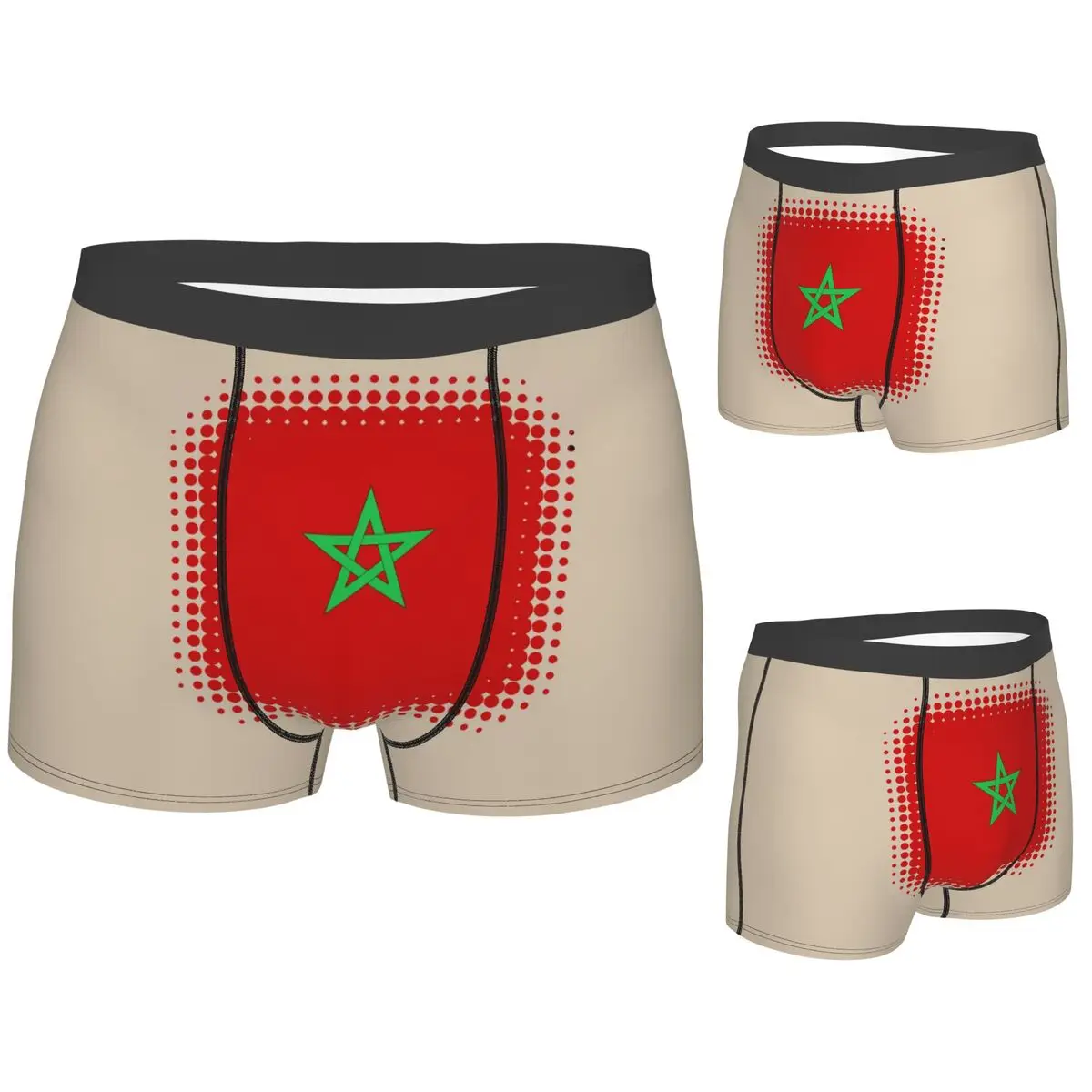 

Boxer Underpants Shorts Flag Of Morocco Retro Panties Men Breathable Underwear for Homme Man Boyfriend Gifts