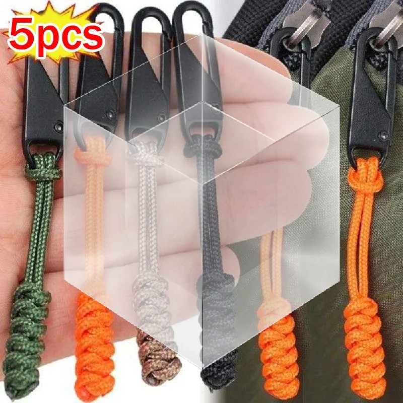 5Pcs Portable Outdoor Bag Zipper Puller Metal Zipper Head Slider Colorful