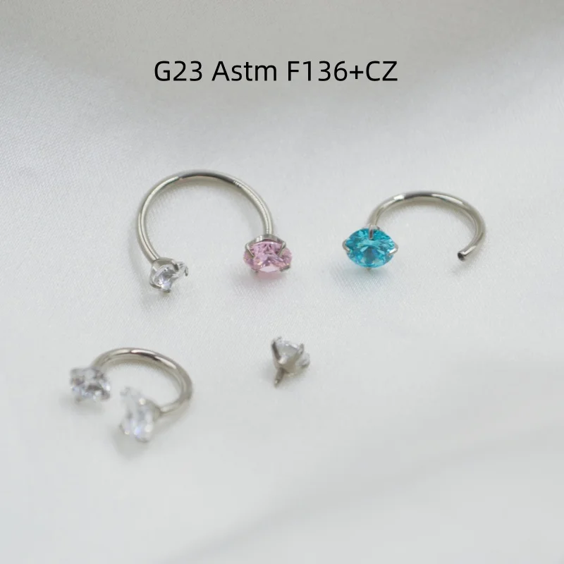 

Набор из 10 шт. титановых пирсинг-украшений G23 ASTM F136 с фианитами: кольца-подковы для носа, лабреты, баррилеты, для ушей, губ, хеликса, рука, трегуса, пирсинг для тела