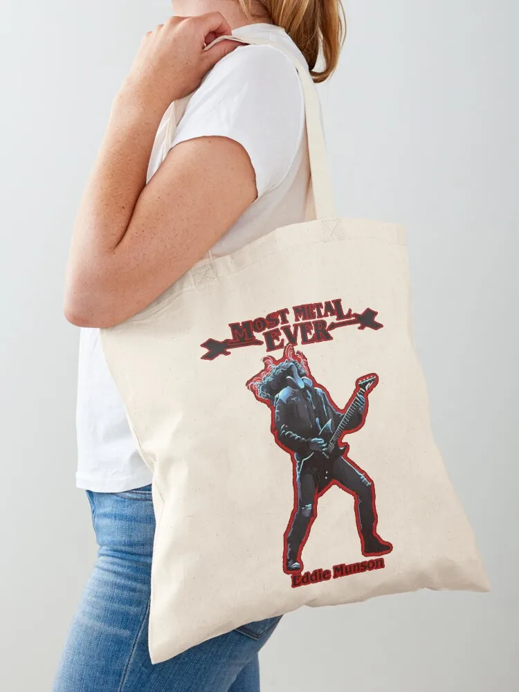 

Eddie munson guitar power music Tote Bag custom fabric bag tote bag men Shopper handbag ecological bags