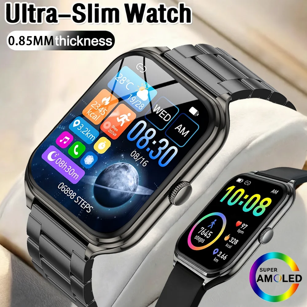 Flttolo 2026New Ultra-thin Durable Women Smart Watch 1.96" Amoled Screen Sport Health Fitness Wireless Bluetooth Call Smartwatc