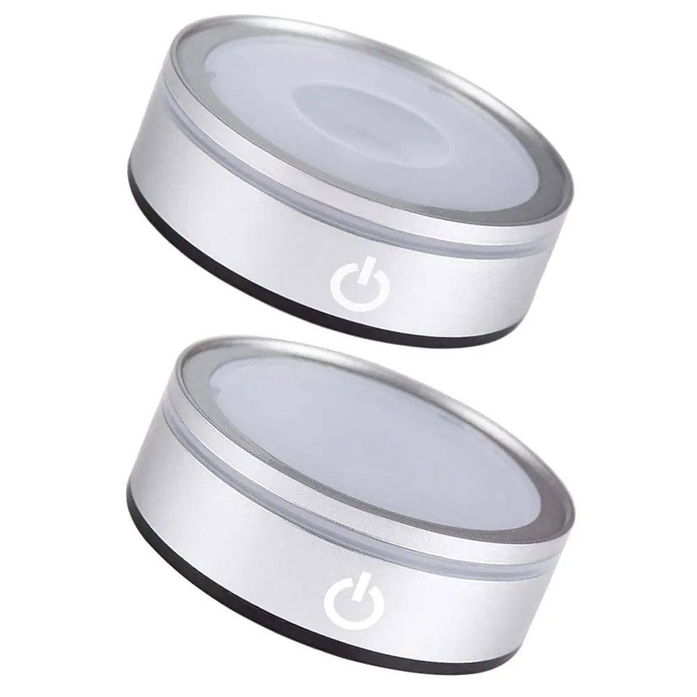 

2pcs Led Touch Switch Crystal Ball Light Base Glowing Colorful Night Light For Crystals Rgb Plastic Stand Holder