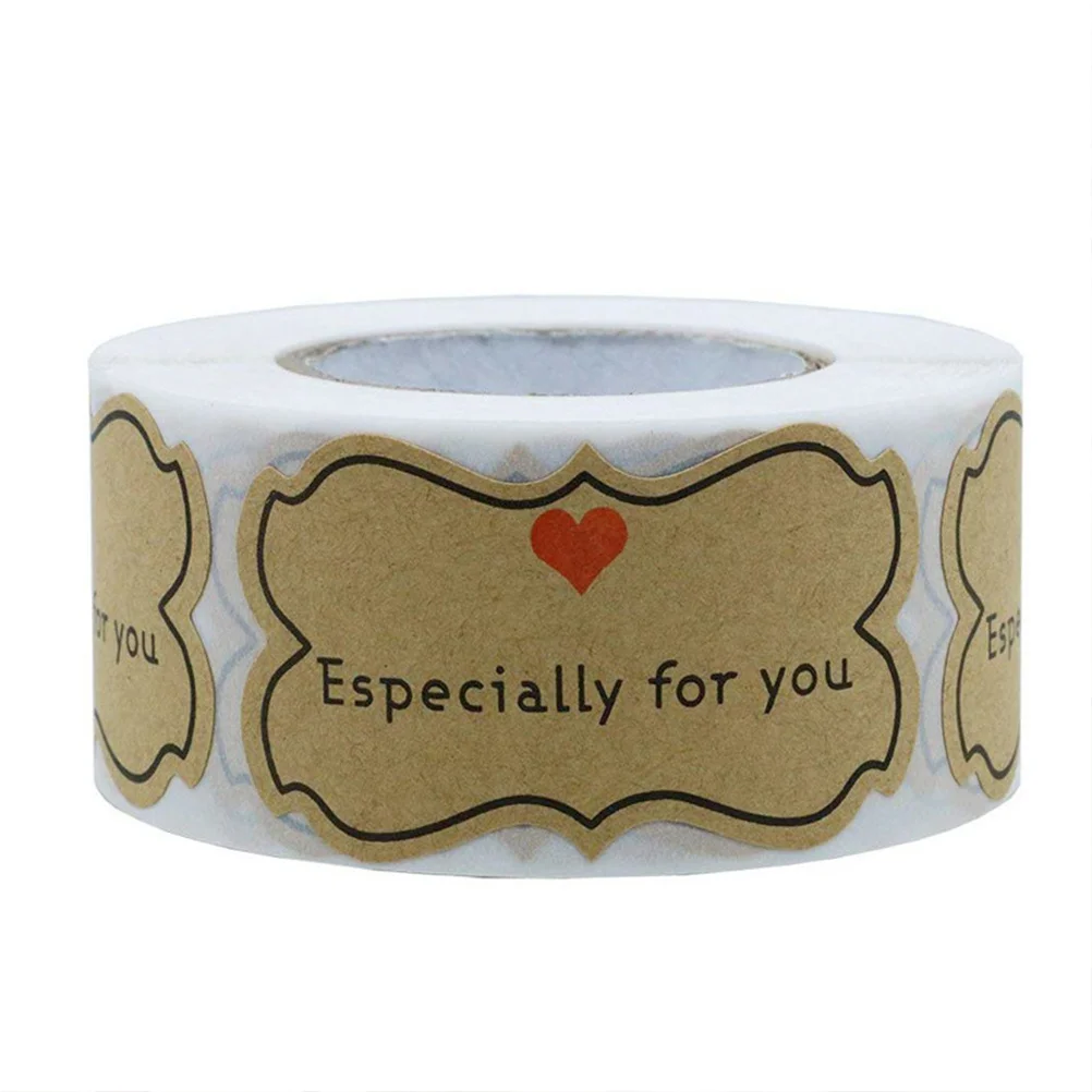 250 peças adesivos de vedação de papel kraft carta impressa etiqueta autoadesiva para caixa de presente saco de doces festa de casamento festival