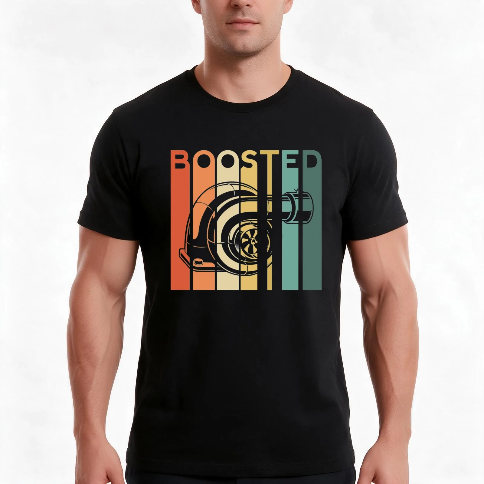 Retro Boost Turbo Car Boosted Turbocharger Auto X Retro Race Tuner T-Shirt Summer Casual Cotton Tee Oversized Streetwear Tops