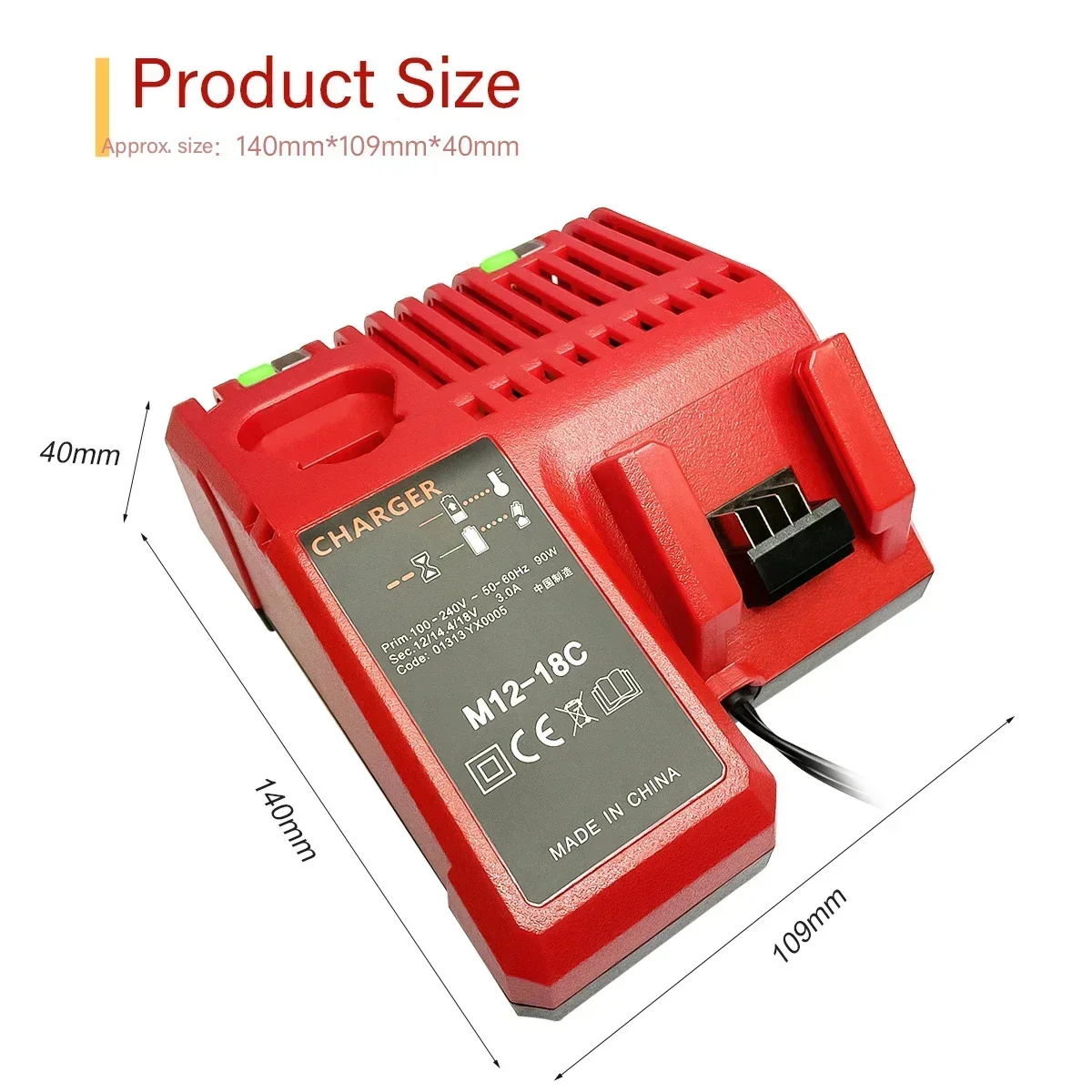 Imagem -04 - para Milwaukee M1218 N14-18 Ferramenta Porta Dupla Multi-tensão Li-ion Bateria M12 M18 Eua ue Plug Substituição 12v-18v 3a Carregador Rápido