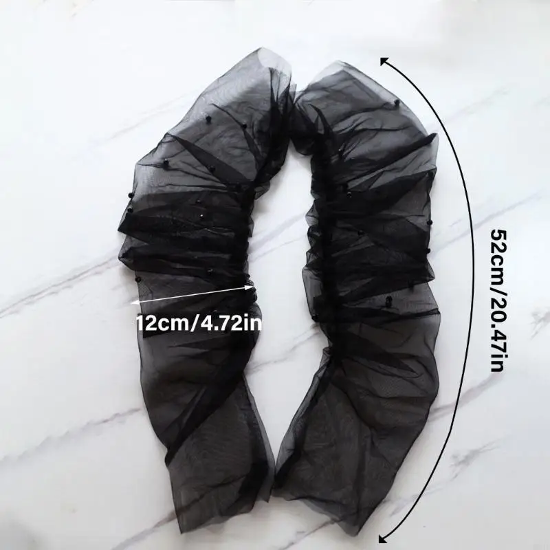 

B95F Jeweled Tulle Arm Cover Long Sleeve for Bridal Gown Dress Decorative Sleeves Shirt Glove Dress Decorative Long Sleeve