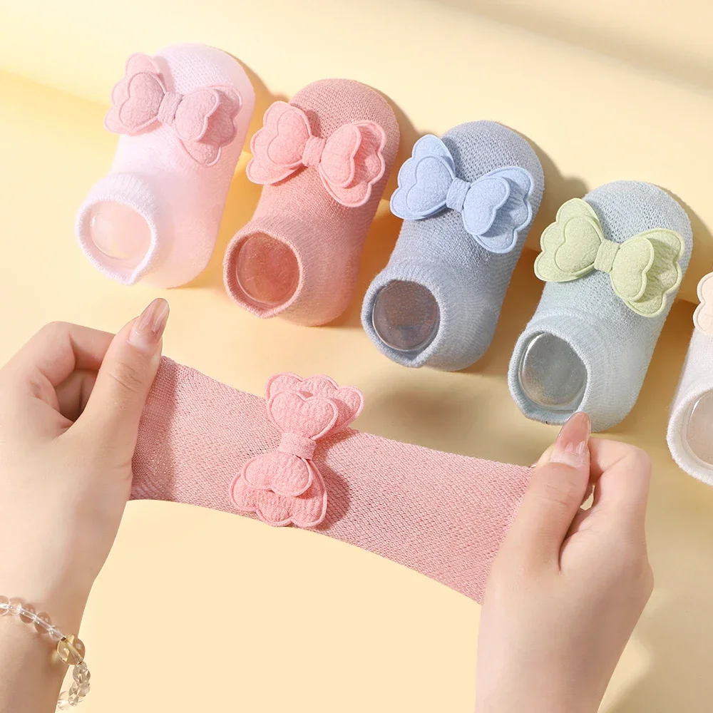 Kids Socks Headband Sets Candy Color Cotton Girls Breathable Socks Cute Bows for Children Baby Little Girl Clothing Accessories