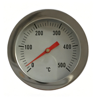 BBQ Thermometer Stainless Steel Oven Thermometer Bimetallic Thermometer 0-500°C 52mm Large Grills Thermometer Measuring Tools