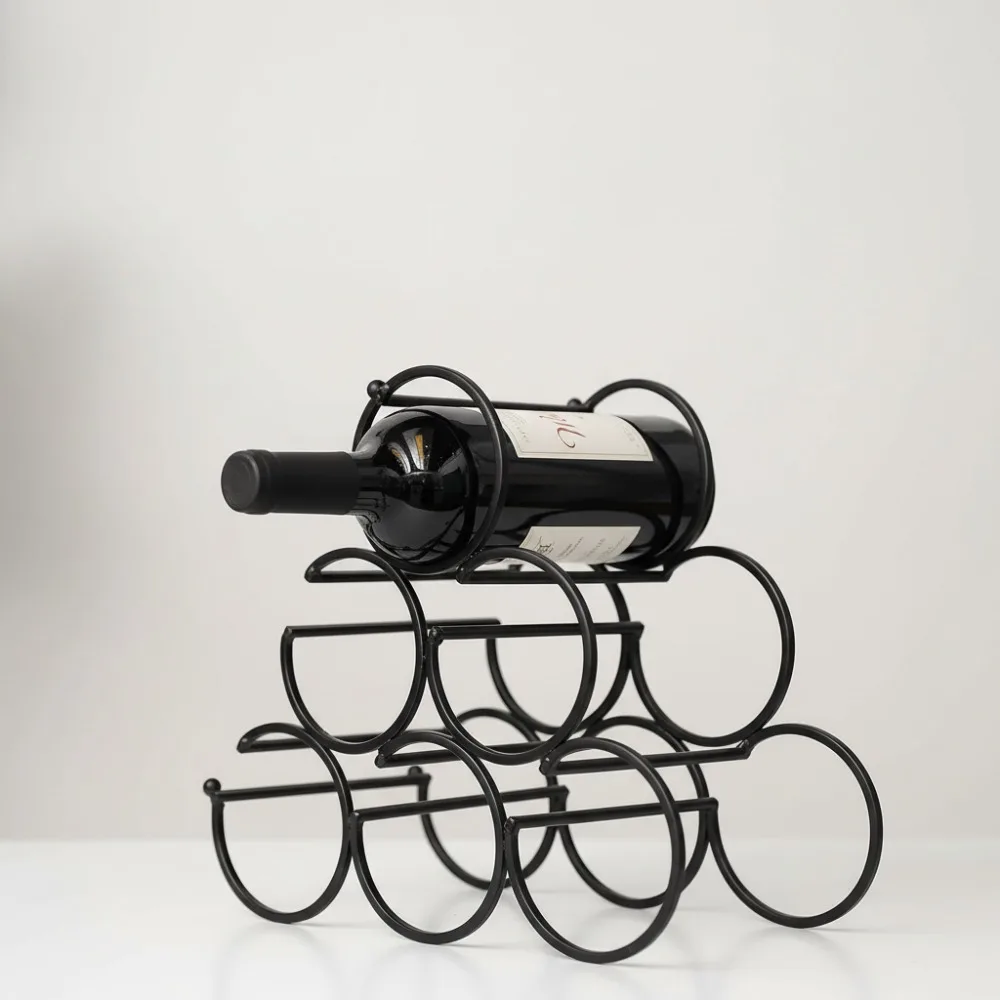 

Утюг в деревенском стиле, настольная винная стойка, 11,5x6x10,5 дюймов, отдельно стоящий держатель для хранения для домашней барной стойки, вмещает 6 бутылок