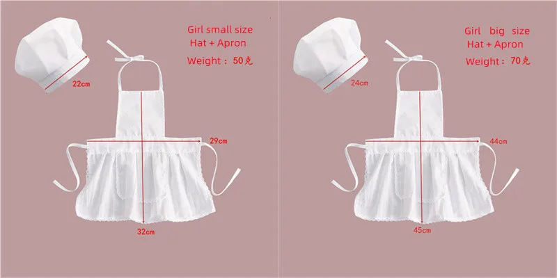 0-6M Newborn Baby Photography Costume Cute Infant Bebe Little Chef Apron + Hat 2 pcs Set Photo Props for Baby Boy Girl view 5