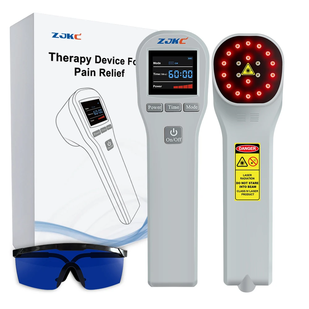 ZJKC 880mW Low Level Cold Laser Therapy Pain Relief Device Deep Tissue Wounds Healing Machine Physiotherapy Health Care