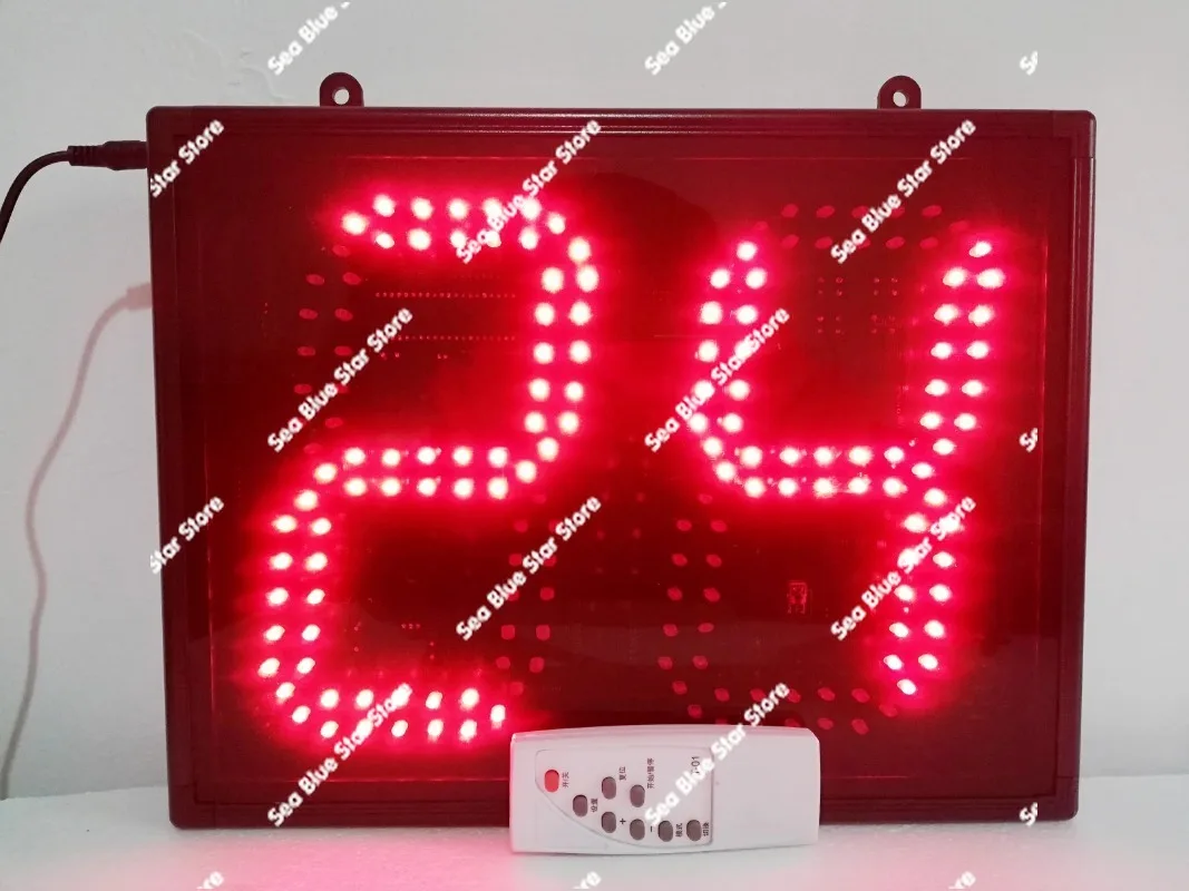 

Basketball game countdown 8-inch timer 2-position countdown seconds Remote control pause Start reset 24 seconds