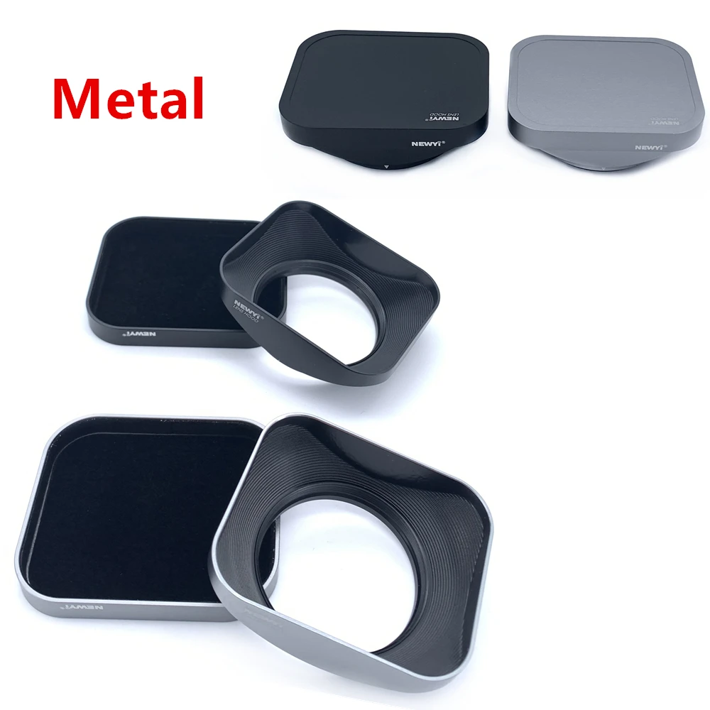 Square Lens Hood for Sony Fujifilm Olympus Mirrorless Camera Lenses DV Camcorders 37 39 40.5 43 46 49 52 55 58 mm