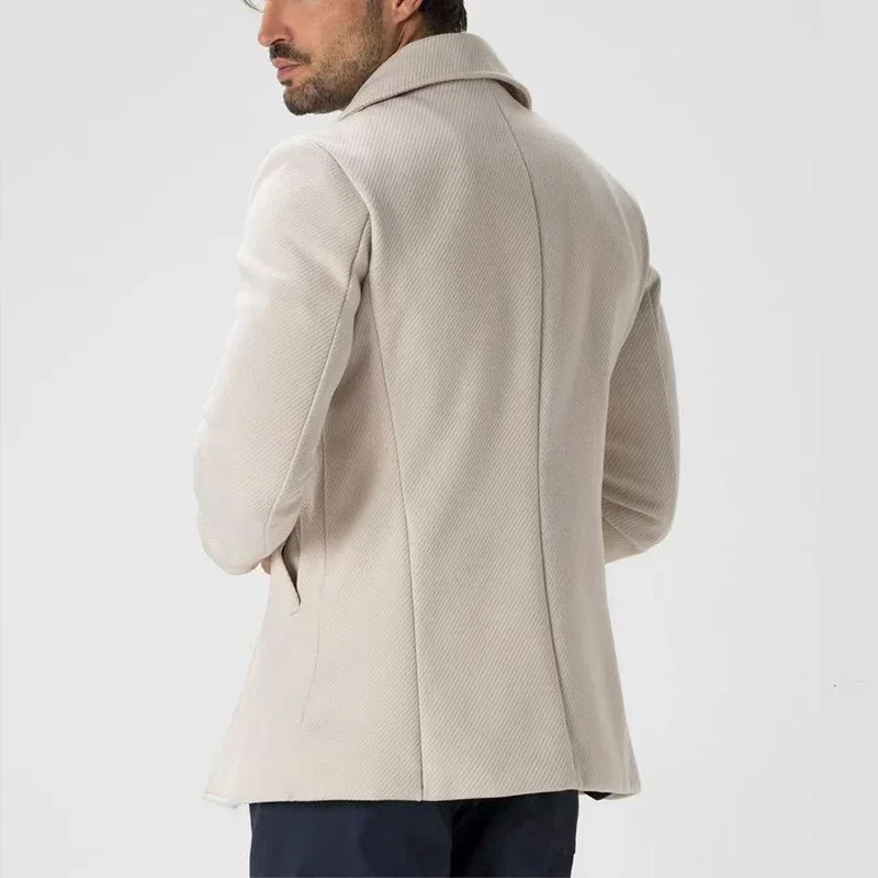 Capispalla autunno inverno uomo casual manica lunga bottone risvolto giacca sportiva sottile giacche uomo cappotti slim in twill vintage capispalla