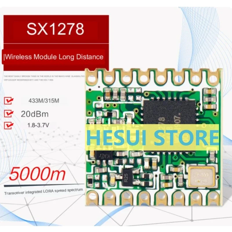 SX1278 wireless module strong anti-interference 433MhzSPI interface LORa spread spectrum 5000 meters transceiver integrated