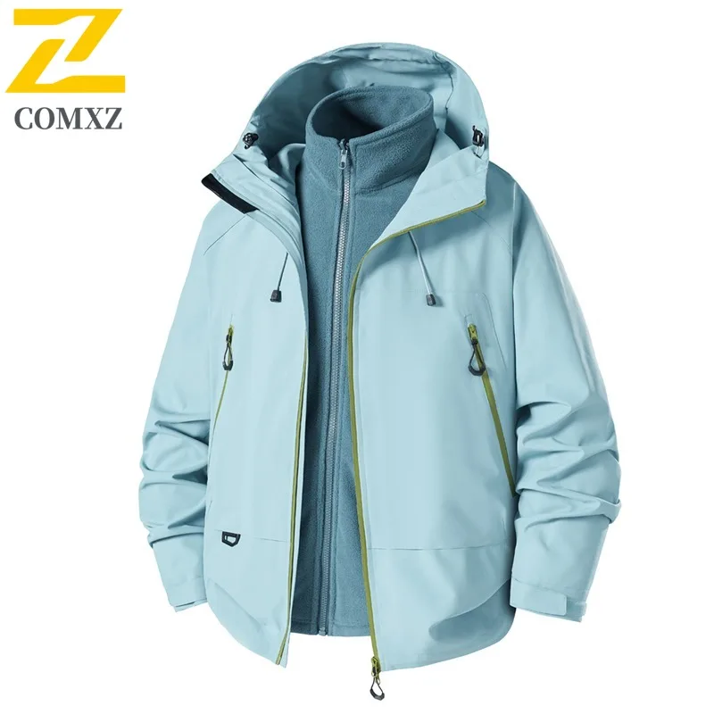 سترة COMXZ للرجال للخريف والشتاء سميكة للمغامرة الخارجية معطف دراجة نارية خفيف للترفيه على الطراز اليومي ملابس خفيفة مريحة