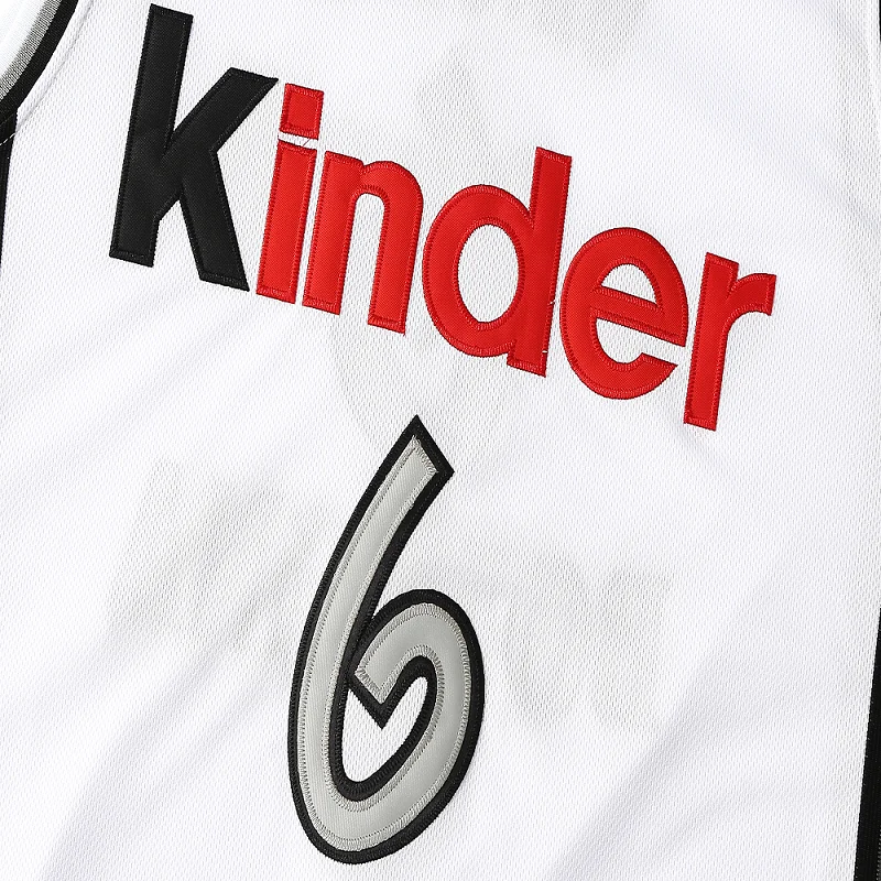2024 Basketball jerseys Kinder 6 GINOBIL Sewing embroidery Outdoor sportswear Hip hop white Sweat absorption breathable big size - Image 4