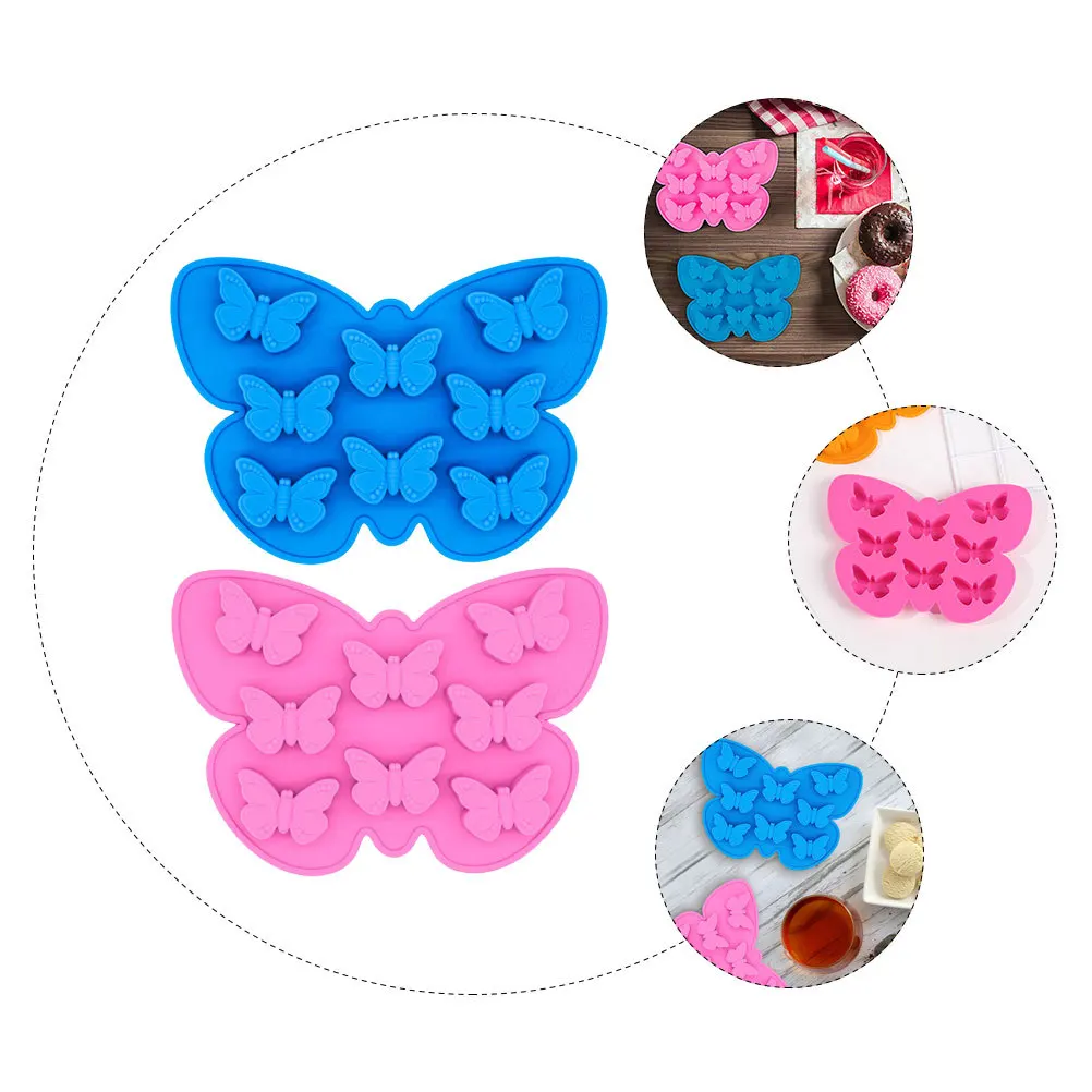 

2Pcs Cake Mold Ice Cube Tray Butterfly Silicone Mold for Chocolate Candy Baking DIY Dessert Making Supplies Fondant Molds