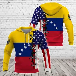 United States Flag and Emblem Pattern Hoodies For Male Loose Men's Fashion Sweatshirts Boy Casual Clothing Oversized Streetwear