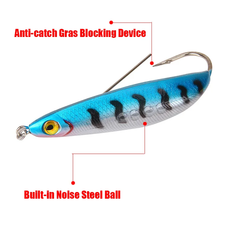 1pcs 8.5cm 20g Spoon Vib Fishing Lure Grass Blocking Single Hooks Wobblers Spinning Swimbait Bass Artificial Hard Bait Tackle