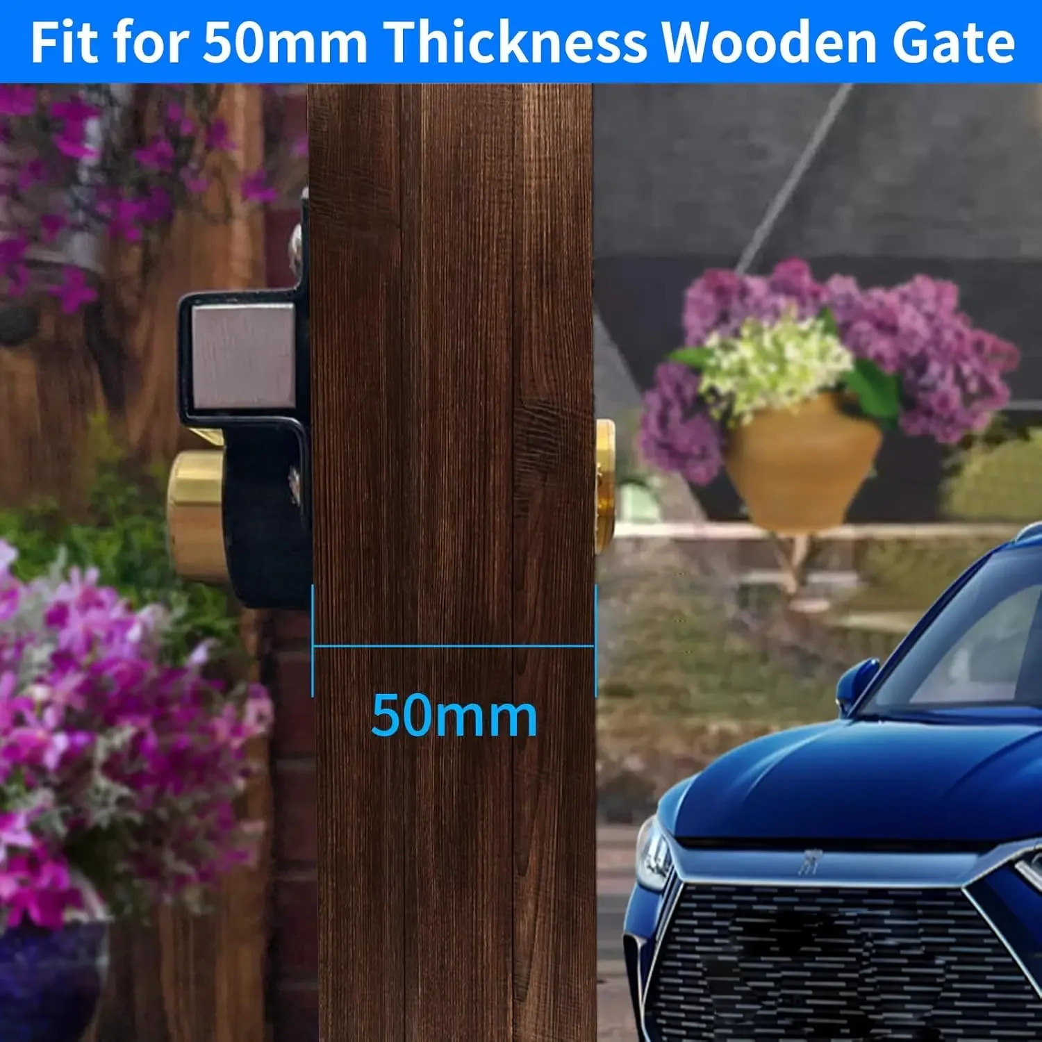 

Outdoor Security Bolt Lock 50mm/70mm Cylinder Heavy Duty Double Locking Gate Lock Metal Long Throw Crossbar Latch Gate Lock