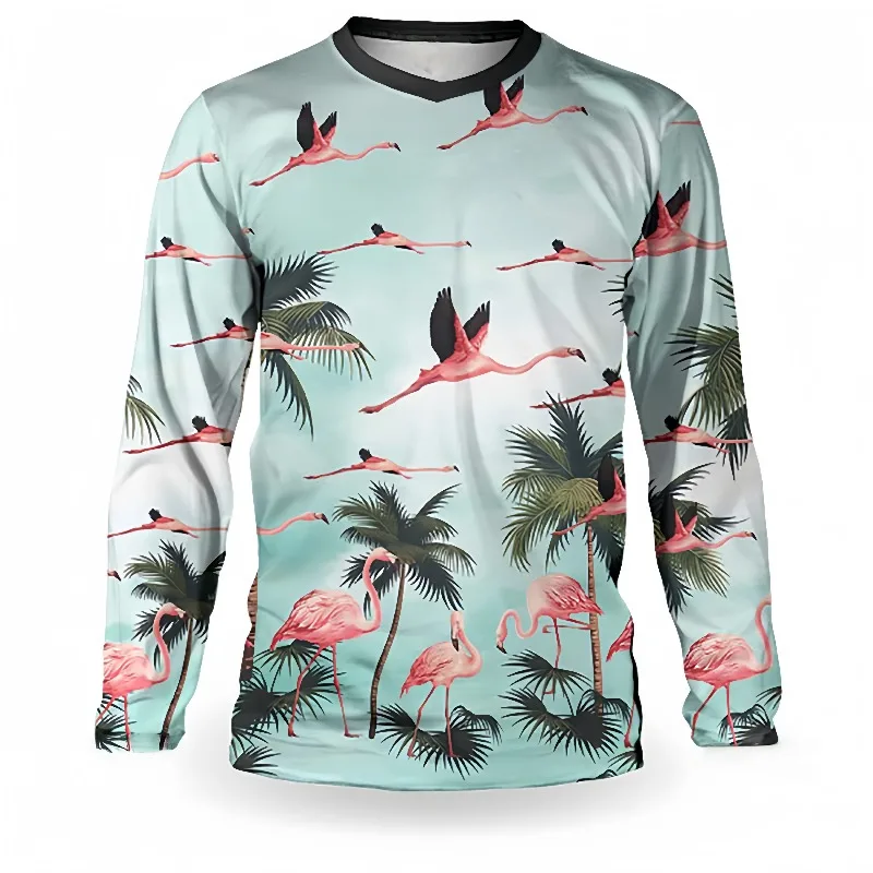 

Мотоциклетная футболка с 3D принтом, мужская рубашка для верховой езды с длинными рукавами, быстросохнущая легкая дышащая байкерская одежда