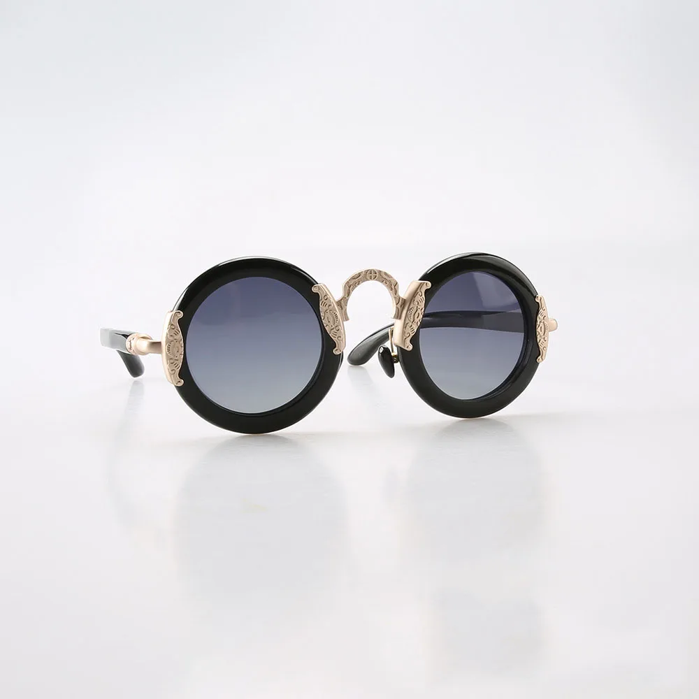 Eyewear Unique Round Retro Copper Handmade 100% Natural Horn Polarized Sunglasses For Women Luxury Fashion Eyeglasses