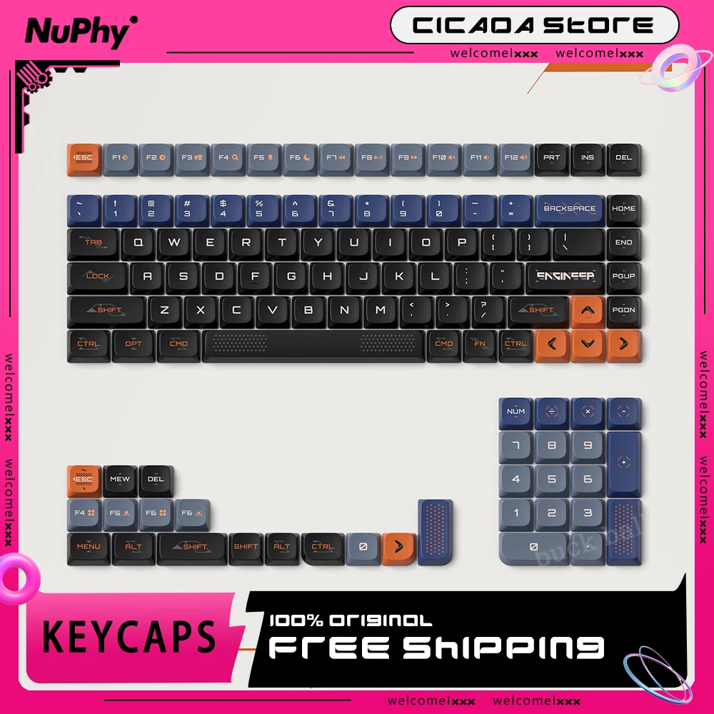 

Nuphy Space Engineer Keycaps For Low Profile Mechanical Keyboard Keycaps Nsa Pbt 5 Face Dye-Sub Nuphy Gaming Keyboards Accessory