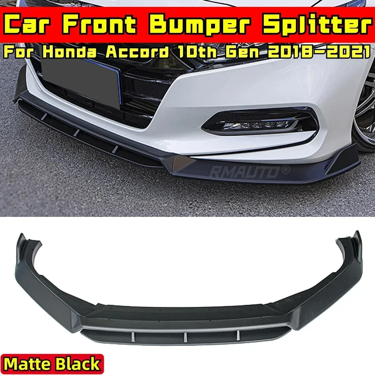 For Honda Accord 10th Gen 2018-2021 Body Kit Front Bumper Diffuser Carbon Fiber Look SK-260 Style Bumper Cover Car Accessories