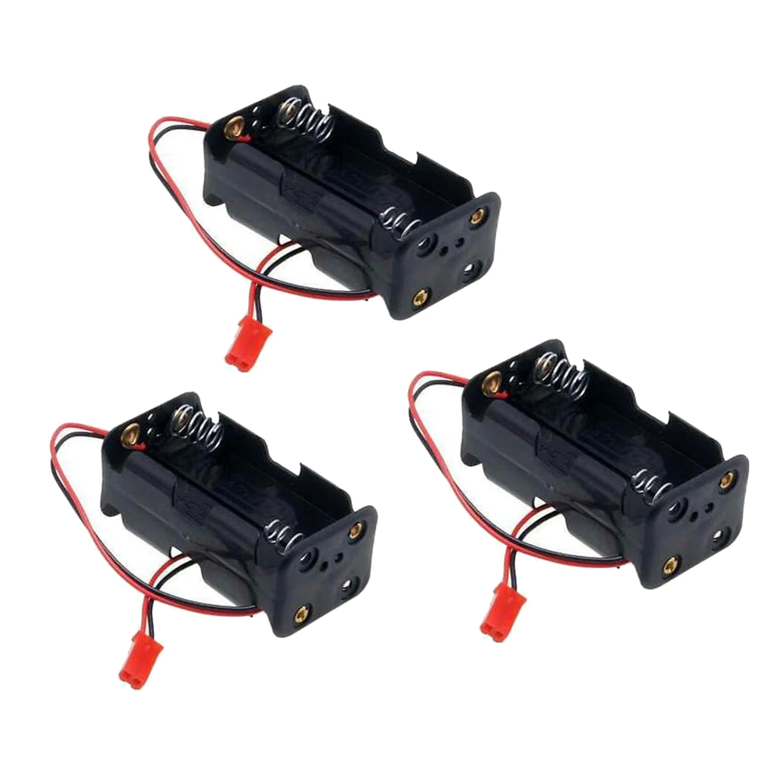 3Pcs  02070 4 Cell AA Battery Container Case Holder Pack Box JST Plug Receiver for HSP Redcat 1/8 1/10 RC Nitro Power Car Truck